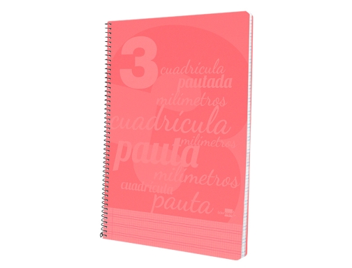 Cuaderno espiral Liderpapel folio pautaguia tapa plastico 80h 75gr cuadro pautado 3mm 06481, imagen 5 mini