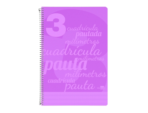 Cuaderno espiral Liderpapel folio pautaguia tapa plastico 80h 75gr cuadro pautado 3mm 06756, imagen 2 mini