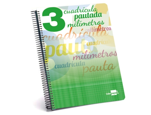 Cuaderno espiral Liderpapel folio pautaguia tapa blanda 80h 75 gr cuadro pautado 51697, imagen 3 mini