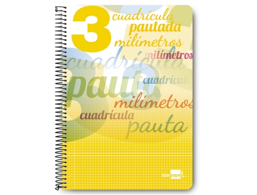 Cuaderno espiral Liderpapel folio pautaguia tapa blanda 80h 75 gr cuadro pautado 51697, imagen 5 mini