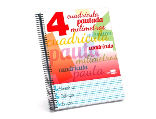 Cuaderno espiral Liderpapel folio pautaguia tapa blanda 80h 75 gr cuadro pautado 51698, imagen 3 mini