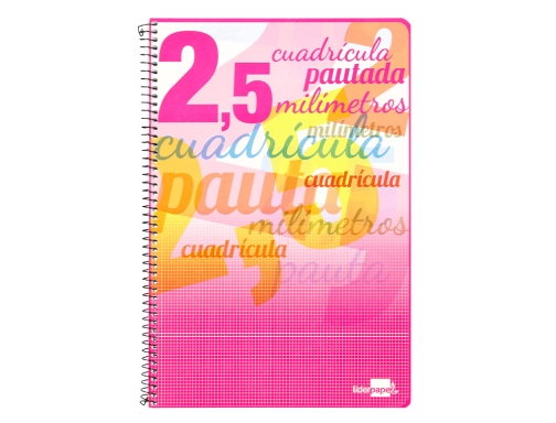 Cuaderno espiral Liderpapel folio pautaguia tapa blanda 80h 75 gr cuadro pautado 51699, imagen 2 mini