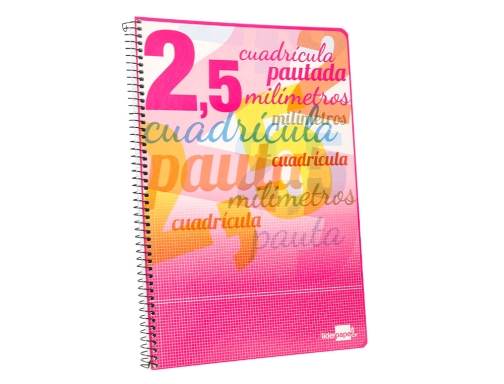 Cuaderno espiral Liderpapel folio pautaguia tapa blanda 80h 75 gr cuadro pautado 51699, imagen 3 mini