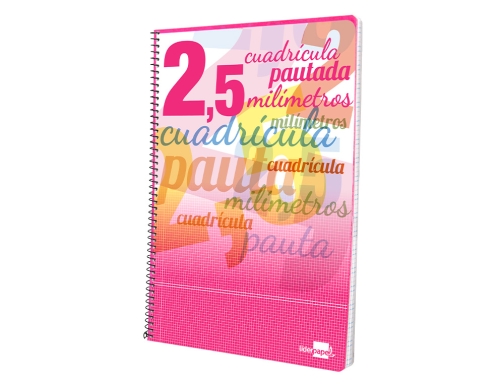 Cuaderno espiral Liderpapel folio pautaguia tapa blanda 80h 75 gr cuadro pautado 51699, imagen 4 mini