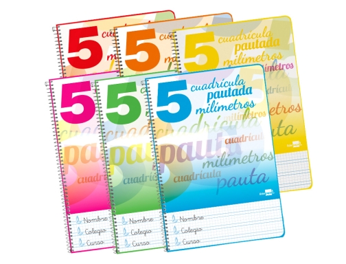 Cuaderno espiral Liderpapel folio pautaguia tapa blanda 80h 75 gr cuadro pautado 58579, imagen 3 mini