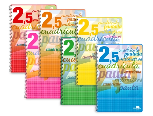 Cuaderno espiral Liderpapel folio pautaguia tapa dura 80h 75 gr cuadro pautado 58585, imagen 3 mini