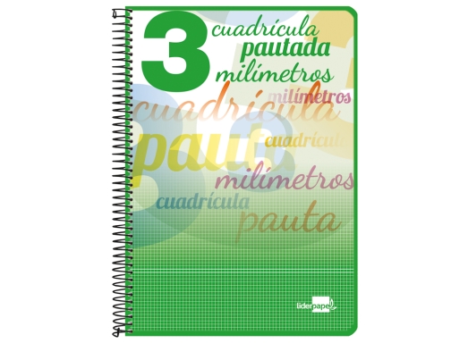 Cuaderno espiral Liderpapel folio pautaguia tapa dura 80h 75 gr cuadro pautado 58586, imagen 2 mini