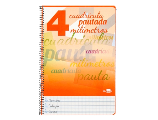 Cuaderno espiral Liderpapel folio pautaguia tapa dura 80h 75 gr cuadro pautado 58587, imagen 2 mini