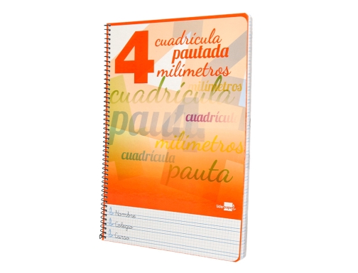 Cuaderno espiral Liderpapel folio pautaguia tapa dura 80h 75 gr cuadro pautado 58587, imagen 4 mini