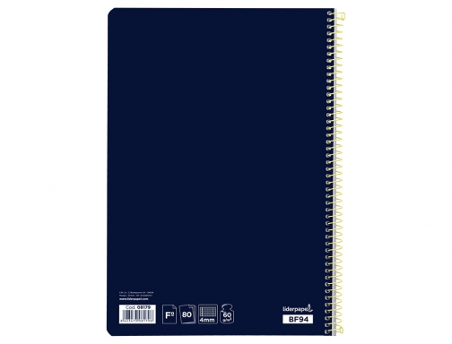 Cuaderno espiral Liderpapel folio smart tapa blanda 80h 60gr cuadro 4mm con 08179, imagen 4 mini