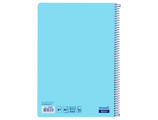 Cuaderno espiral Liderpapel folio smart tapa blanda 80h 60gr cuadro 4mm con 08180, imagen 4 mini