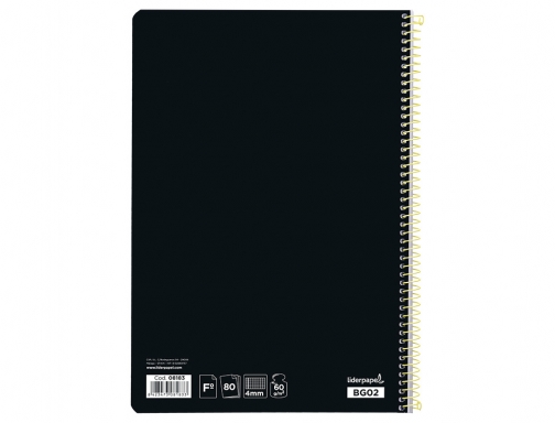 Cuaderno espiral Liderpapel folio smart tapa blanda 80h 60gr cuadro 4mm con 08183, imagen 4 mini