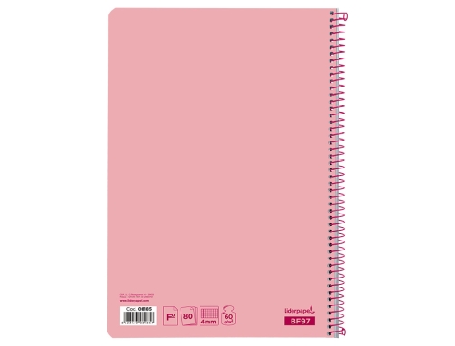 Cuaderno espiral Liderpapel folio smart tapa blanda 80h 60gr cuadro 4mm con 08185, imagen 4 mini