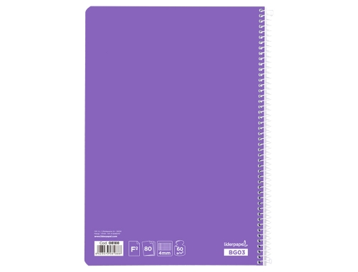 Cuaderno espiral Liderpapel folio smart tapa blanda 80h 60gr cuadro 4mm con 08188, imagen 4 mini