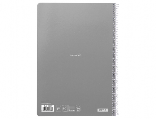 Cuaderno espiral Liderpapel folio smart tapa blanda 80h 60gr horizontal 8mm con 08237, imagen 5 mini
