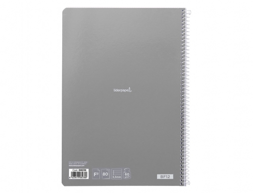 Cuaderno espiral Liderpapel folio smart tapa blanda 80h 60gr pauta 3,5mm con 08238, imagen 5 mini