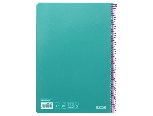 Cuaderno espiral Liderpapel folio witty tapa dura 80h 75gr cuadro 4mm con 09799, imagen 4 mini