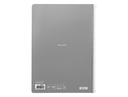 Cuaderno espiral Liderpapel folio witty tapa dura 80h 75gr rayado horizontal 8mm 09913, imagen 5 mini