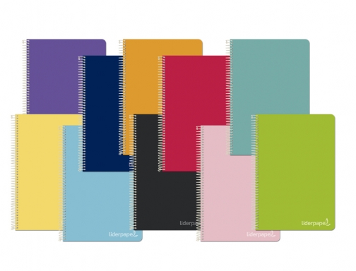 Cuaderno espiral Liderpapel folio witty tapa dura 80h 75gr milimetrado 2mm colores 09918, imagen 2 mini