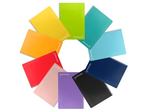 Cuaderno espiral Liderpapel folio witty tapa dura 80h 75gr milimetrado 2mm colores 09918, imagen 3 mini