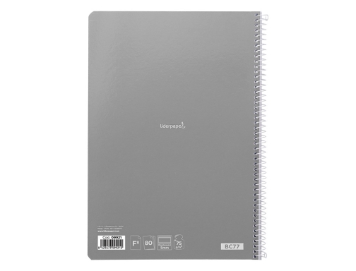 Cuaderno espiral Liderpapel folio witty tapa dura 80h 75gr rayado montessori 5mm 09921, imagen 5 mini