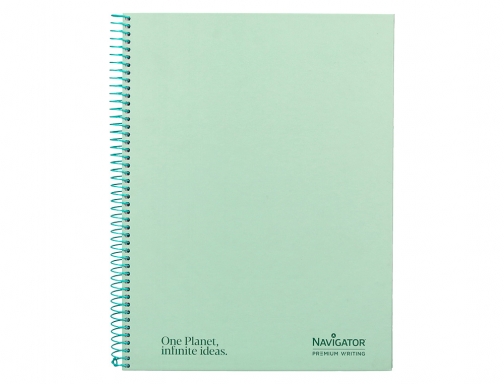 Cuaderno espiral Navigator A4 tapa dura 80h 80gr horizontal con margen menta NA39, imagen 3 mini