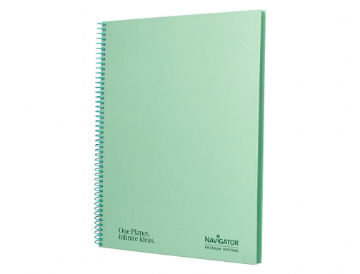 Cuaderno espiral Navigator A4 tapa dura 80h 80gr horizontal con margen menta NA39, imagen 4 mini