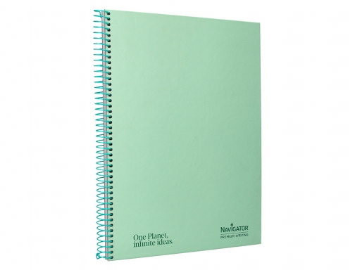 Cuaderno espiral Navigator A4 tapa dura 80h 80gr horizontal con margen menta NA39, imagen 5 mini