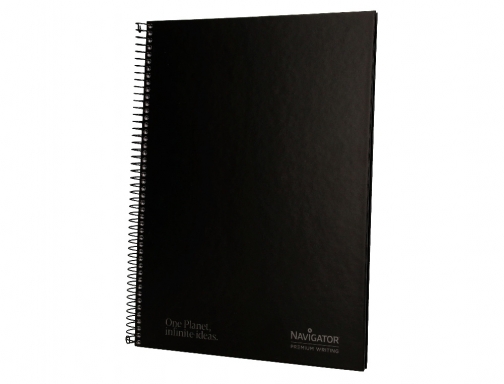 Cuaderno espiral Navigator A4 tapa dura 80h 80gr horizontal con margen negro NA41, imagen 4 mini