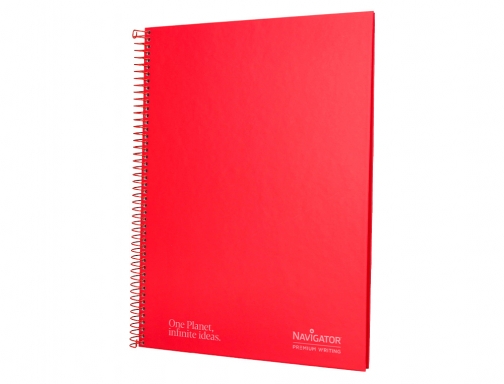 Cuaderno espiral Navigator A4 tapa dura 80h 80gr horizontal con margen rojo NA42, imagen 4 mini