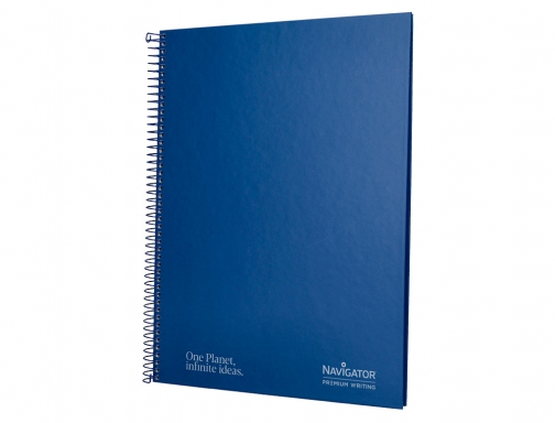 Cuaderno espiral Navigator A4 tapa dura 80h 80gr horizontal con margen azul NA43, imagen 4 mini