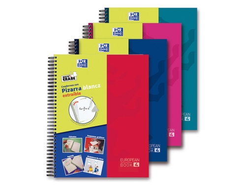 Cuaderno espiral Oxford europeanbook 5 write&erase school classic Din A4+ 120 hojas 400120643, imagen 2 mini