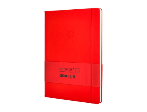 Cuaderno con gomilla Antartik notes tapa dura A4 hojas rayas rojo 100 TW27, imagen 3 mini