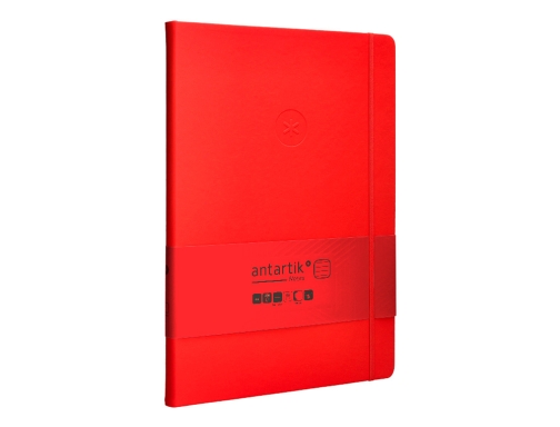 Cuaderno con gomilla Antartik notes tapa dura A4 hojas rayas rojo 100 TW27, imagen 4 mini
