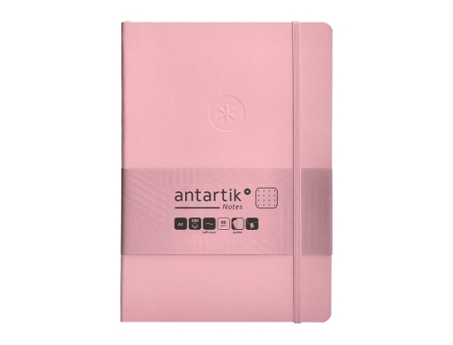 Cuaderno con gomilla Antartik notes tapa blanda A5 hojas puntos rosa pastel TX96, imagen 3 mini
