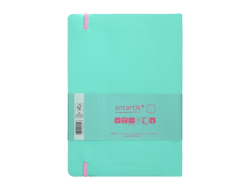 Cuaderno con gomilla Antartik notes tapa blanda A5 hojas puntos rosa y TY18, imagen 4 mini