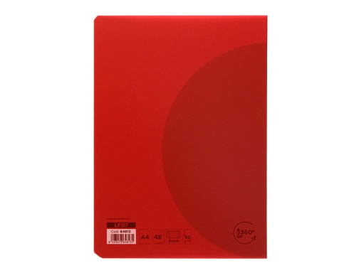 Libreta Liderpapel 360 tapa de plastico A4 48 hojas 90g m2 5mm 64813, imagen 5 mini