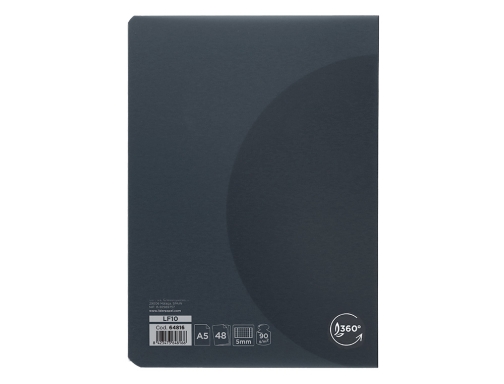 Libreta Liderpapel 360 tapa de plastico A5 48 hojas 90g m2 5mm 64816, imagen 4 mini