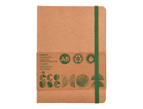 Libreta Liderpapel ecouse 100% reciclada A5 96 hojas 70g m2 horizontal con 166146, imagen 3 mini