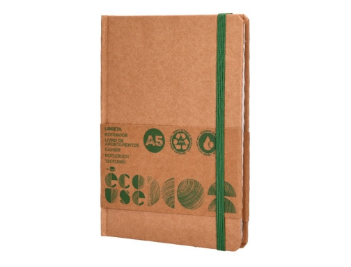 Libreta Liderpapel ecouse 100% reciclada A5 96 hojas 70g m2 horizontal con 166146, imagen 5 mini