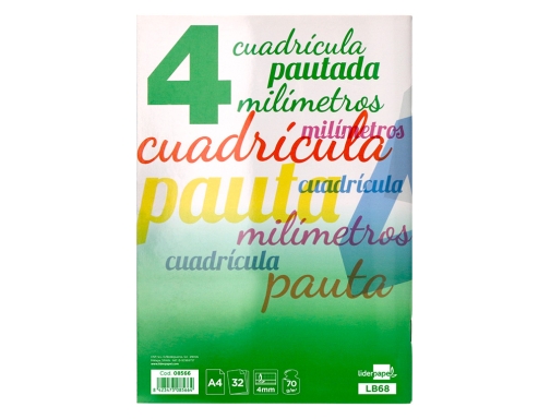 Libreta Liderpapel pautaguia tapa carton 32 hojas Din A4 70 gr cuadriculado 08566, imagen 4 mini