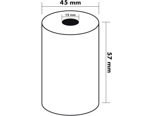 Rollo sumadora Q-connect termico 57x45x11 mm 58 gr sin bisfenol a KF16664, imagen 5 mini