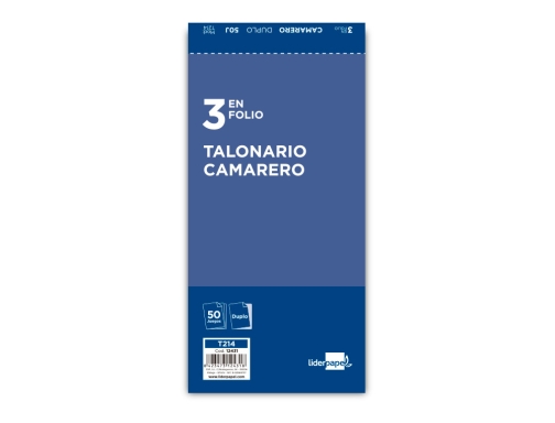 Talonario Liderpapel camarero 3 f original y copia t214 12431, imagen 2 mini