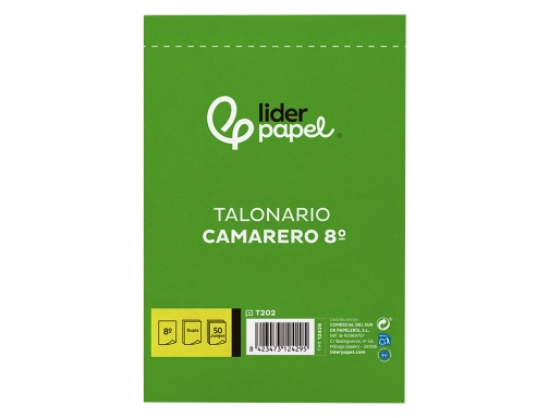 Talonario Liderpapel camarero 8 original y copia t202 12429, imagen 3 mini