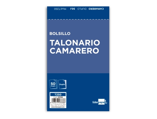 Talonario Liderpapel camarero bolsillo original y copia t250 23338, imagen 2 mini