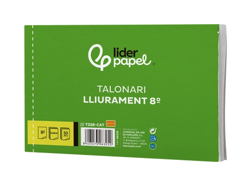 Talonario Liderpapel Entregas 8 Original Y Copia T228 Apaisado Texto En Catalan 96325, imagen 3 mini