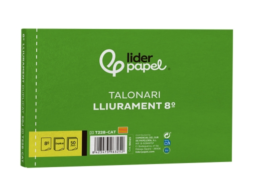 Talonario Liderpapel Entregas 8 Original Y Copia T228 Apaisado Texto En Catalan 96325, imagen 4 mini
