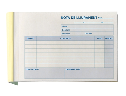 Talonario Liderpapel Entregas 8 Original Y Copia T228 Apaisado Texto En Catalan 96325, imagen 5 mini