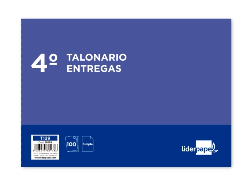 Talonario Liderpapel entregas cuarto original t129 apaisado 18178, imagen 2 mini