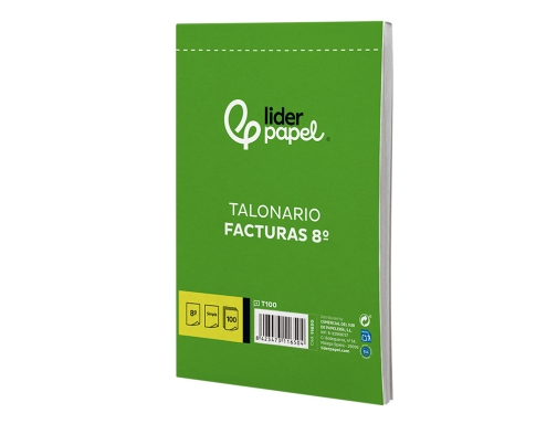 Talonario Liderpapel facturas 8 original t100 con i. V. A.11650, imagen 3 mini